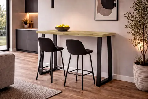 Bartresentisch - LB ca. 120x70 cm, Asteiche, Schwarz