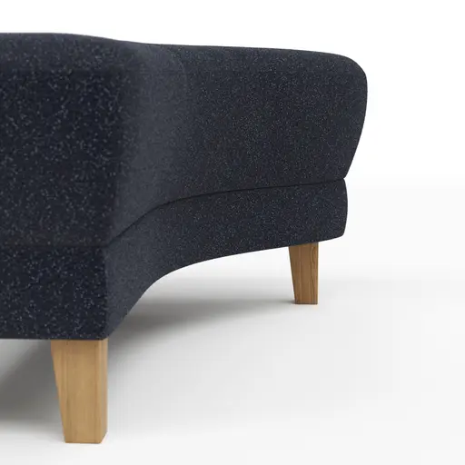 Hocker Stamford - gebogen, Rechts, LB ca. 89x65 cm, Stoff, Dunkelblau