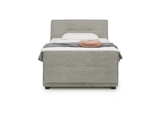 Boxspringbett- Liegefläche ca. 120x200 cm, Stoff, Hellbraun