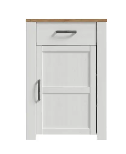 Schuhschrank FELLIAN- B ca. 67 cm, Weiß, Eiche Dekor