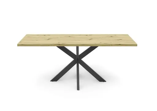 Esstisch - LB ca. 180x90 cm, Asteiche, Schwarz