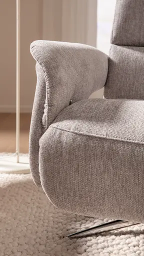 Relaxsessel Amila - Größe M, inkl. Relaxfunktion und Kopfteilverstellung, Stoff, Grau