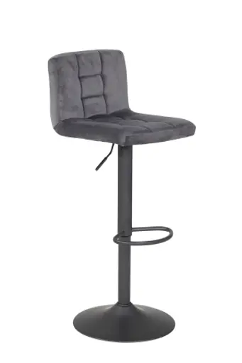Barhocker - höhenverstellbar, Stoff, Grau