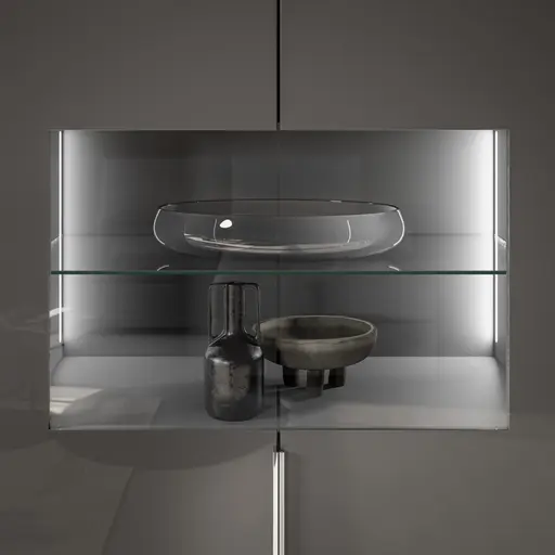 Vitrine- inkl. LED-Beleuchtung, Anthrazit