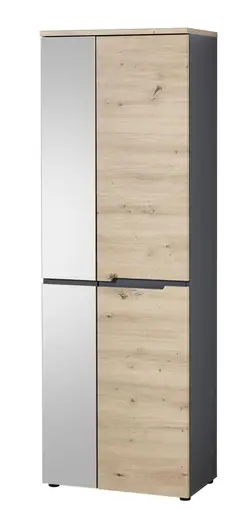 Garderobenschrank - Eiche Dekor, Graphit