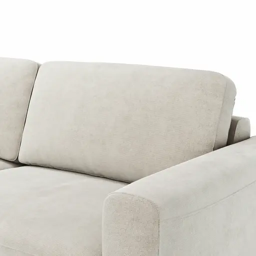 Ecksofa Oviedo - Longchair links mit 1,5-Sitzer, Stoff, Natur