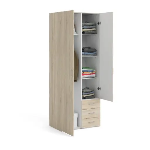 Drehtürenschrank- B ca. 78 cm, Eiche Dekor