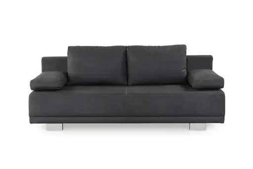 Schlafsofa - 2-Sitzer inkl. Schlaffunktion und Bettkasten, Stoff dunkelgrau