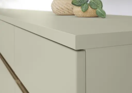TV-Lowboard - B ca. 180 cm, Kaschmir, Nussbaum Nachbildung