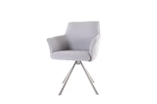 Armlehnstuhl MIREIA - drehbar, Stoff, Hellgrau