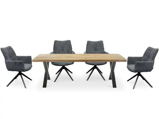 Armlehnstuhl MILENA - drehbar, Stoff, Anthrazit