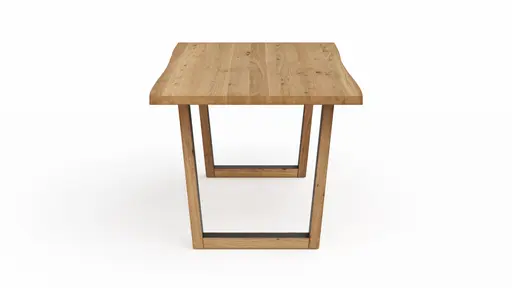Esstisch Belfast - LB ca. 200x100 cm, Eiche massiv, mit Metalleinlage im Gestell