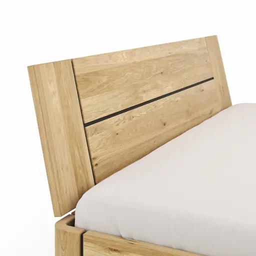 Bettgestell New Jersey - Liegefläche ca. 180x200 cm, Wildeiche massiv, mit Lisenen Anthrazit