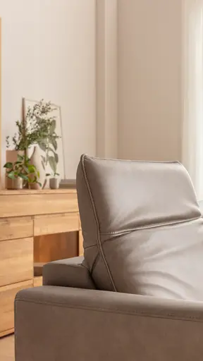 Sofa Tulsa KV - 2,5-Sitzer, inkl. Relaxfunktion und Kopfteilverstellung (motorisch), Leder, Graubeige