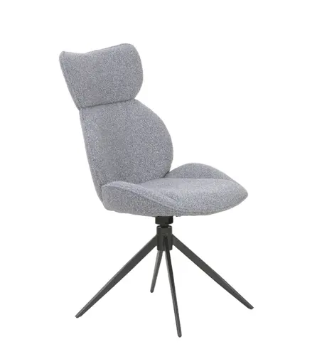 Stuhl MIRNA - drehbar, Stoff, Grau