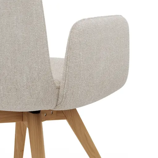 Armlehnstuhl Kamari - Stoff, Beige