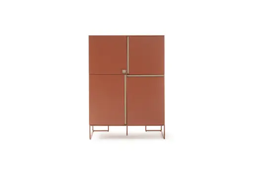 Highboard Venzone - BHT ca. 109x148x41 cm, Lack, Campari