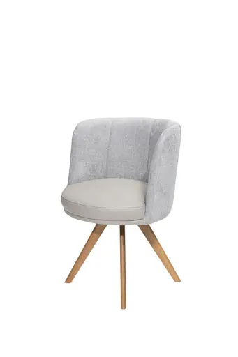 Polsterstuhl - drehbar, Stoff, Grau