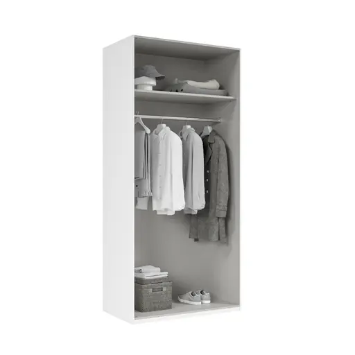 Drehtürenschrank- B ca. 100 cm, Weiß