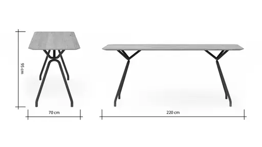 Tresentisch Phoenix - LB ca. 220x70 cm, Eiche massiv