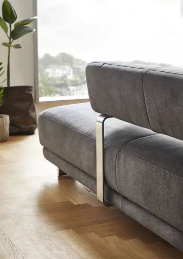 Ecksofa - 2,5-Sitzer mit Longchair rechts, Stoff, Grau