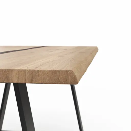 Esstisch Kima - LB ca. 200x100 cm, Wildeiche massiv mit Epoxid-Harz