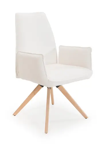 Armlehnstuhl - drehbar, Stoff, Weiß