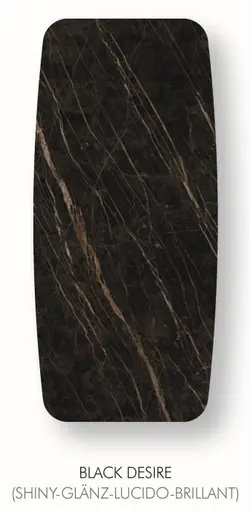 Esstisch Savona - LB ca. 280x100 cm, Fix, Keramik, Schwarz, Bootsform