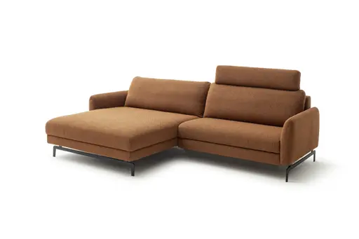 Ecksofa Enna - Longchair links mit 1,75-Sitzer, Stoff, Terracotta