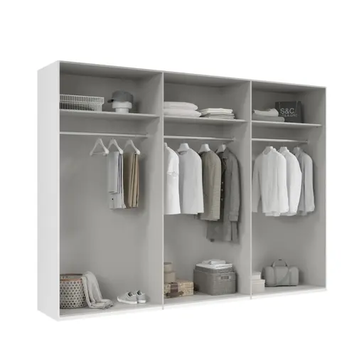 Drehtürenschrank- B ca. 300 cm, Weiß