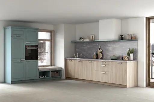 L-Küche 51.200 2 522, Esche Nordic Nachbildung