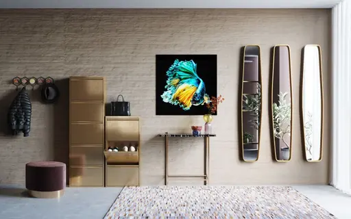 Glasbild - LB ca. 100x100 cm, Mehrfarbig, Schwarz