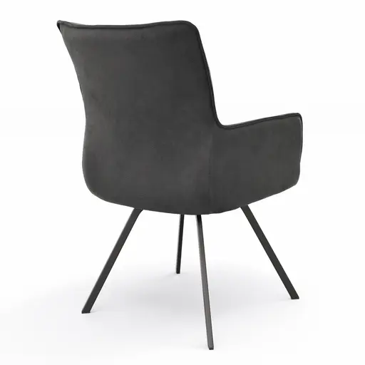Armlehnstuhl Calyra - Stoff, Anthrazit