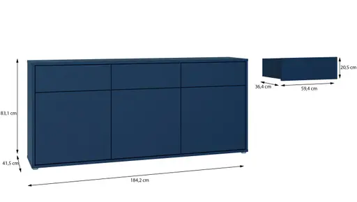 Sideboard FAID- B 184 cm, Blau