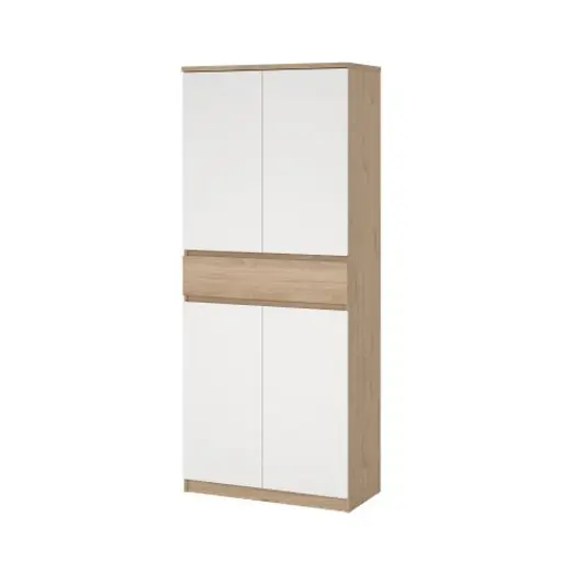 Schuhschrank - B ca. 81 cm, Jackson Hickory Nachbildung, Weiß