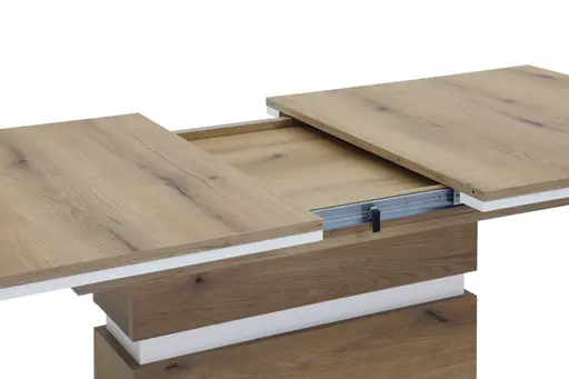 Esstisch - ausziehbar, LB ca. 140x90 cm, Evoke Eiche Nachbildung, Weiß