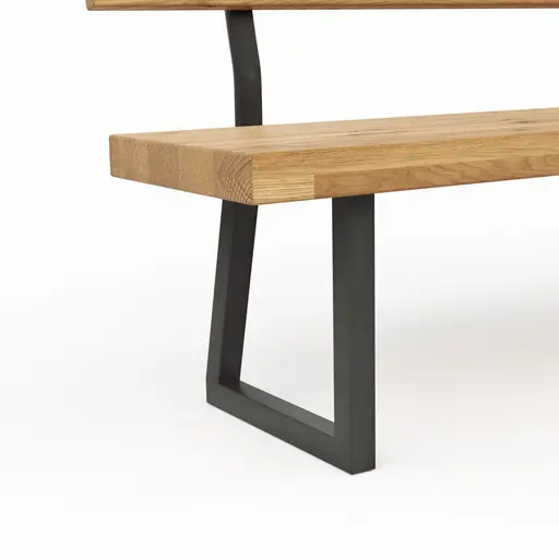 Holzbank Clifton - mit Rückenlehne, Breite ca. 180cm, Wildeiche massiv, natur