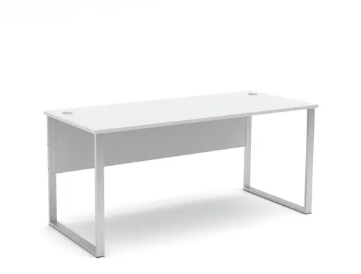 Schreibtisch - LB ca. 170x73 cm, Weiß, Silberfarben