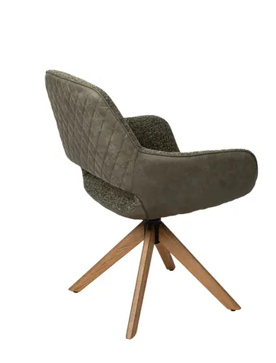 Armlehnstuhl MARIETTA - drehbar, Stoff, Grün