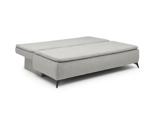 Sofa JANIN - 2-Sitzer, Schlaffunktion mit Bettkasten, Stoff, Grau