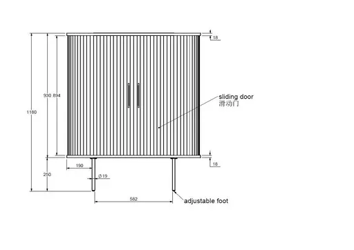 Highboard - B ca. 100 cm, Eiche Furnier, Schwarz