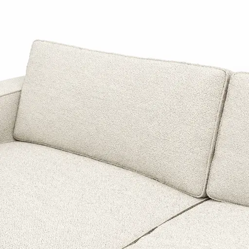 Ecksofa Lilaia - 1,5-Sitzer XL mit Chaise Longue XL rechts, Stoff, Creme