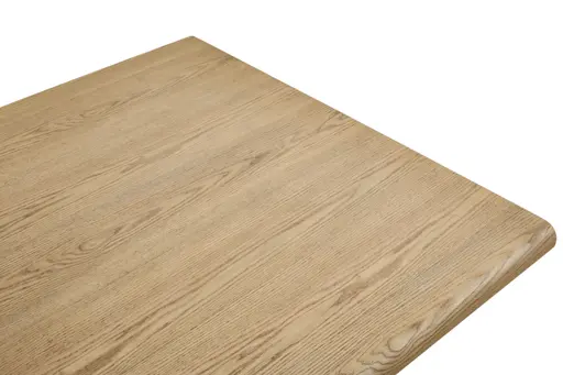 Esstisch - LB ca. 180x100 cm, Eiche furniert, abgerundete Kante, Schwarz
