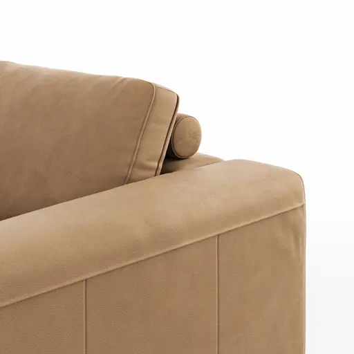 Ecksofa Solano - Ecke Links, 2,5-Sitzer, Leder, Hellbraun