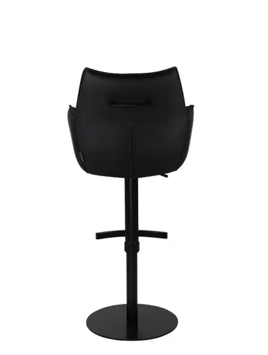 Barhocker MELE - drehbar, höhenverstellbar, Leder, Schwarz