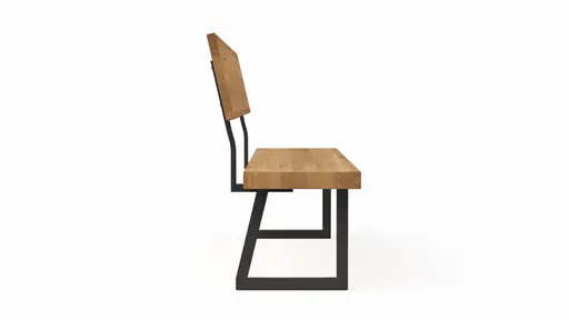 Holzbank Clifton - mit Rückenlehne, Breite ca. 200cm, Zerreiche massiv, natur