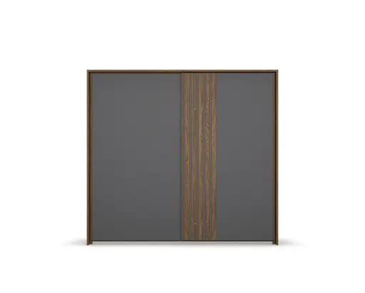 Schwebetürenschrank- B ca. 226 cm, Eiche Dekor, Graphit