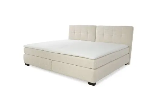 Boxspringbett JILA- Ligefläche ca. 240x200 cm, Stoff, Beige