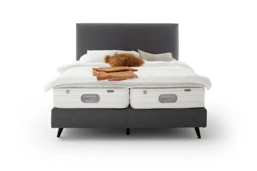 Boxspringbett Navelli 1 - Liegefläche ca. 180x200 cm, Stoff, Grau