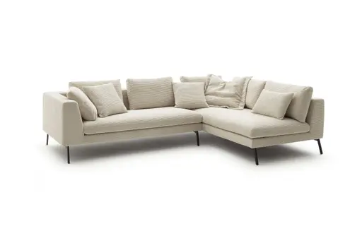 Ecksofa Helmi - 2,5-Sitzer, Ecke rechts, Cord, Creme